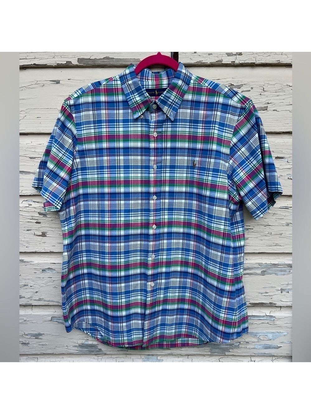 Ralph Lauren Pastel Plaid Business Casual Spring NWOT Button-Down Dress Shirt XL